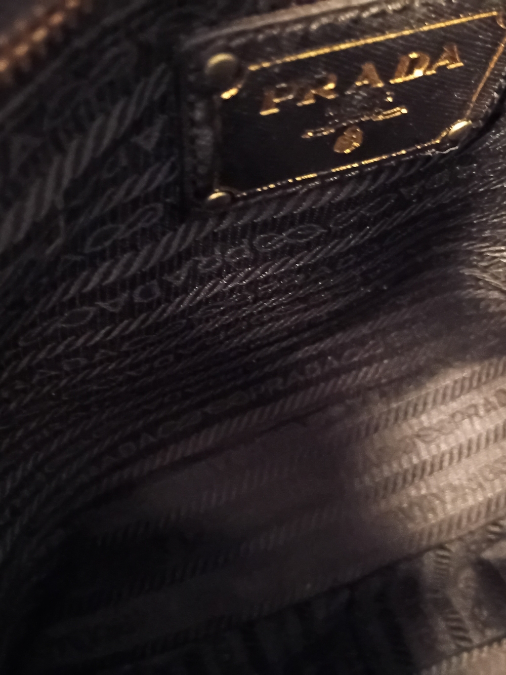 Prada Black Nylon Shoulder Bag with Gold Hardware - Picture 8 of 16